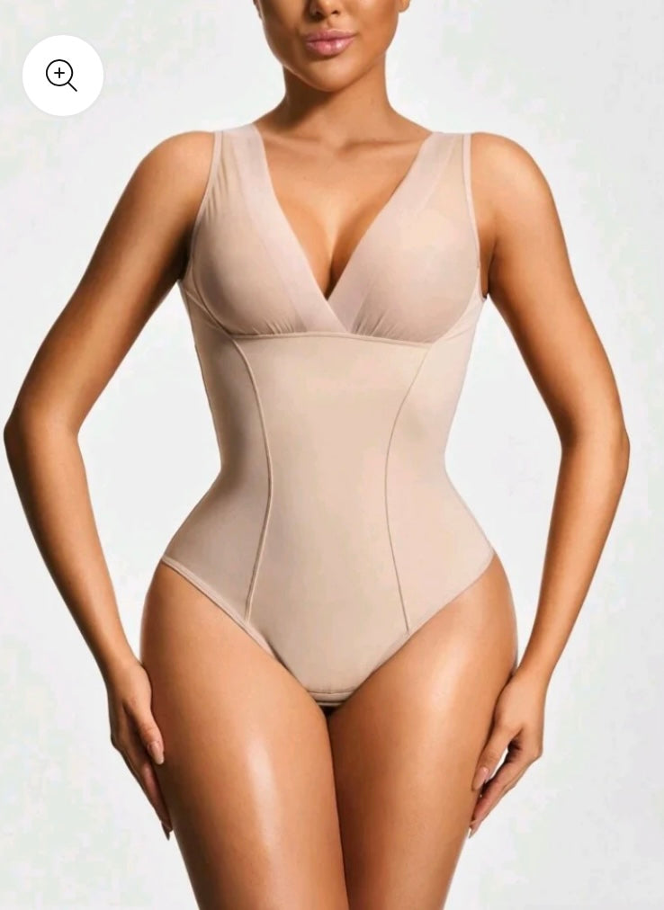 Deep-V Shapewear Thong Bodysuit