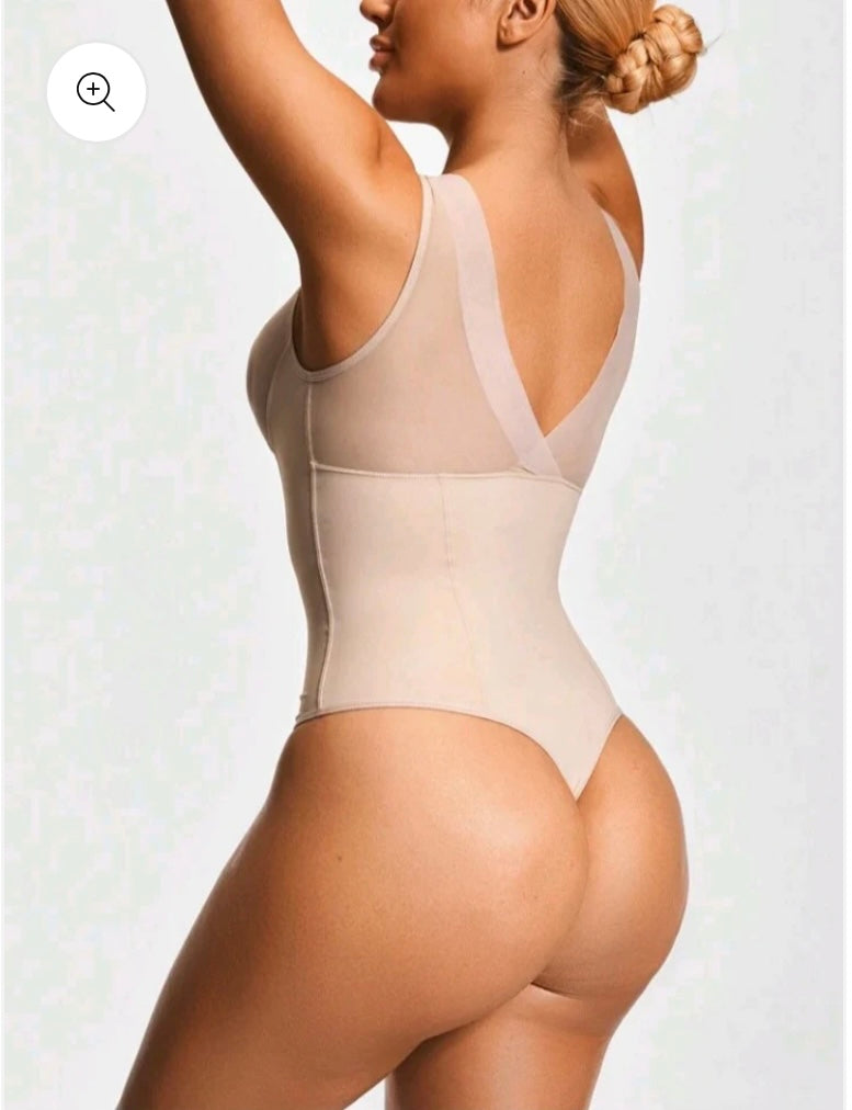 Deep-V Shapewear Thong Bodysuit